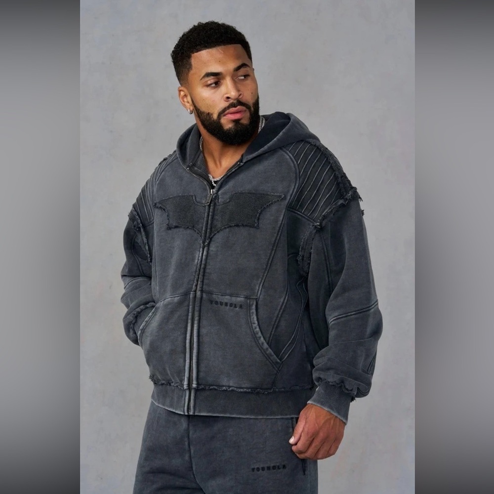 YoungLA Batman Armored Zip-Up (Greywash) (XLarge) Brand New Never Worn with Tags